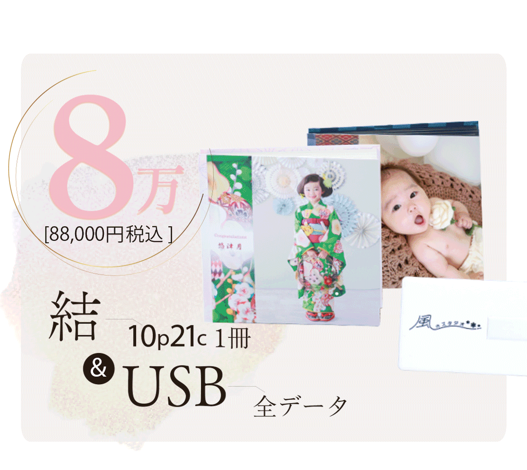 結10ページ21カット1冊＆USB全データプレゼント。税込88,000円。