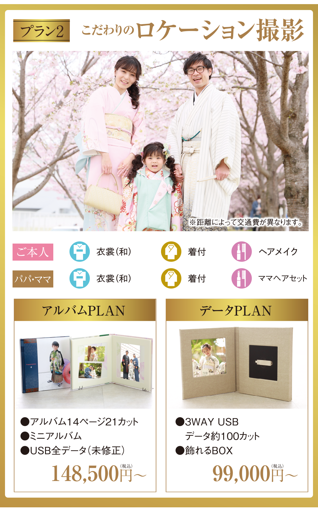 プラン2　こだわりのロケーション撮影。